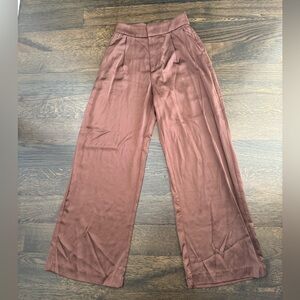 Abercrombie & Fitch Pleated trousers pants xs short petite silky brown